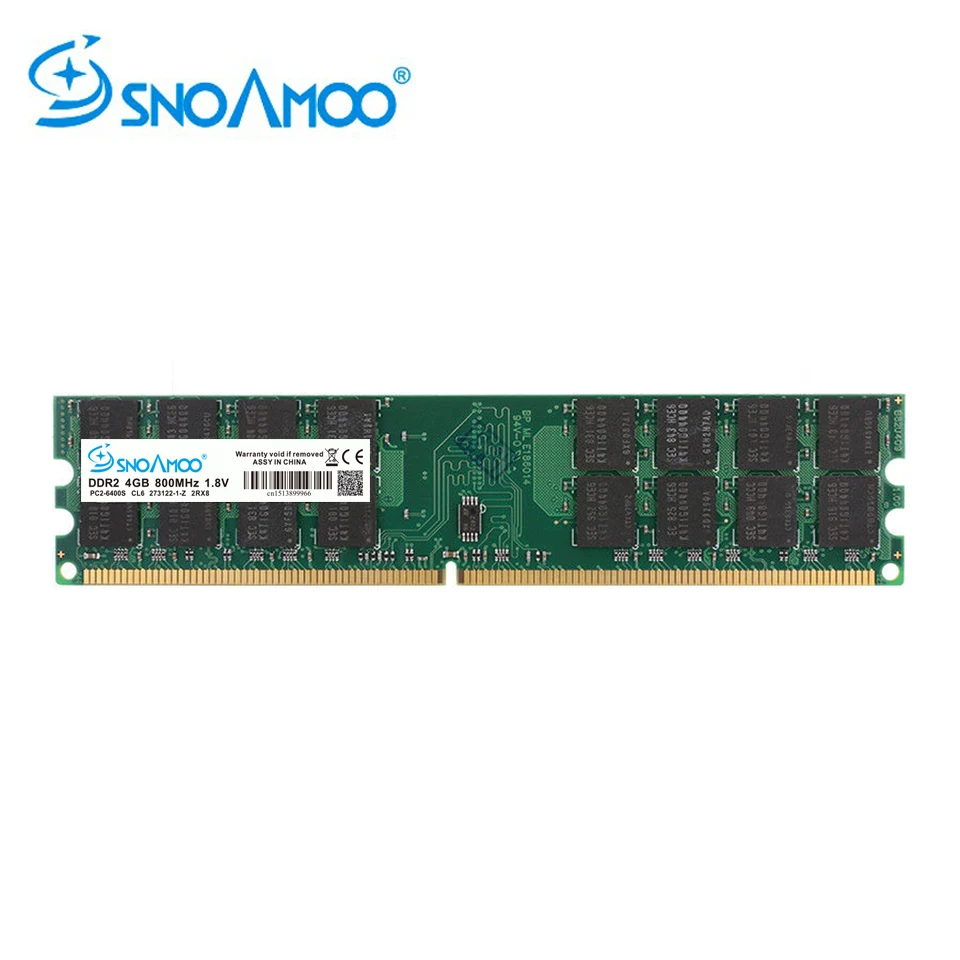 Оперативная память SNOAMOO DDR2 4 ГБ 800 МГц/667 МГц PC2-6400 Настольный ПК Память DIMM 240 контактов для системы AMD Высокая совместимость памяти гарантия