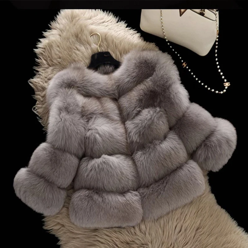 3XL пальто женские шубы из искусственного меха 2018 Зима Новая мода розовый Толстая