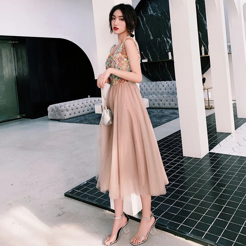 wei yin 2019 New Formal Evening Dresses Long Women Elegant Khaki V neck Sleeveless Empire Evening Dresses Robe De Soiree WY1715 wei yin 2019 New Formal Evening Dresses Long Women Elegant Khaki V neck Sleeveless Empire Evening Dresses Robe De Soiree WY1715
