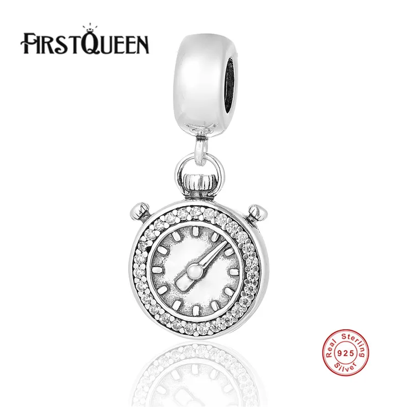 

FirstQueen Authentic 925 Sterling Silver Time Counting Charm Bead Fit Original Bangle Bracelet DIY Fine Jewelry
