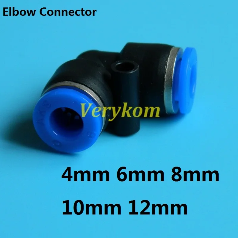 

10pcs A Lot One Touch Plastic Hose L Type Air Elbow Fitting 4mm 6mm 8mm 10mm 12mm Quick Tube Connector PV Right Angle Pipe Joint