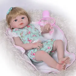 Настоящий Ребенок Reborn 57 см всего тела силиконовые возрождается девочка куклы реалистичные реальные bebe новорожденных малышей Кукла милый