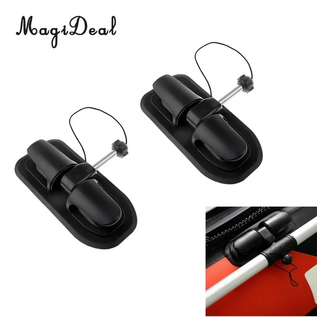 MagiDeal Strong Durable 2Pcs Inflatable Boat Oar Lock Patch Kayak Watercraft Replacement Part for Canoe Raft Dinghy Supply Black