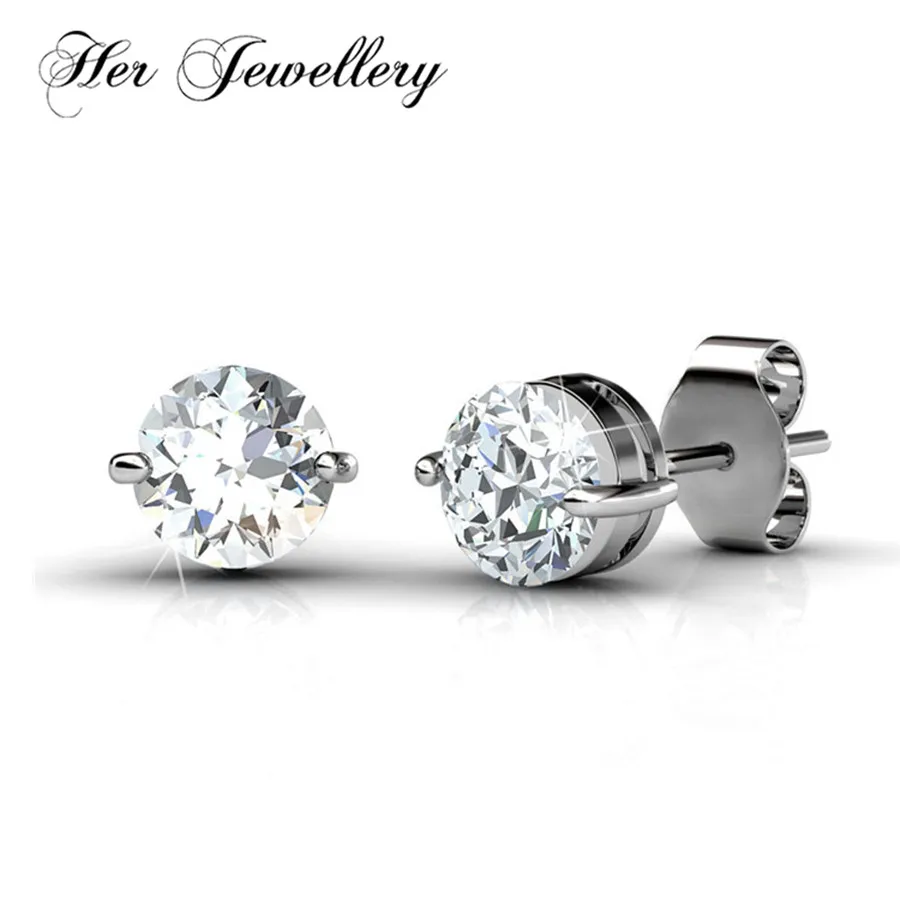 

Her Jewellery fashion stud earrings men 5mm crystal earring Made with crystals from swarovski HE0075