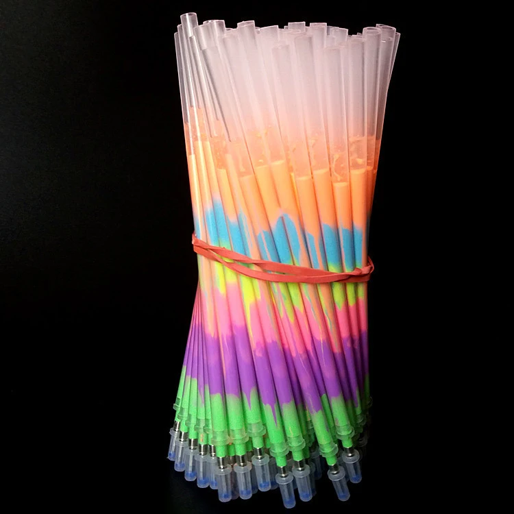 10pcs/lot Multi Color Rainbow Refill Highlighters Gel Pen Ball Point Pen Students Painting Graffiti Fluorescent Refill