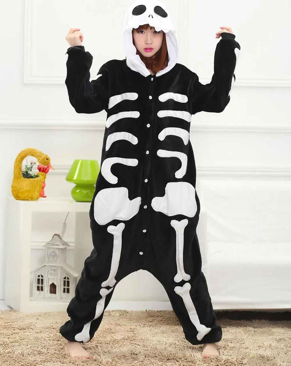 

Cute Skull bones animal Pajamas cartoon pijama skeleton cosplay pijamas adults unisex flannel Onesies women set Sleepwear robe
