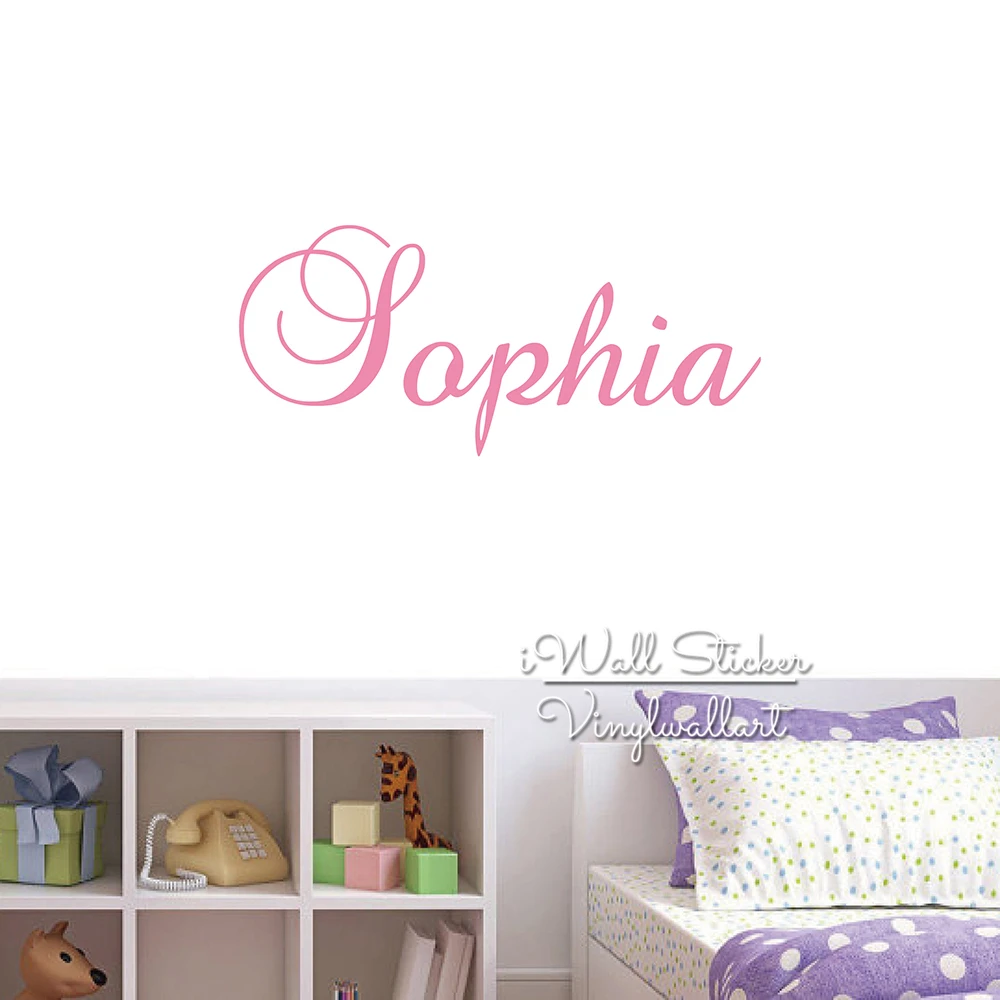Custom Name Wall Sticker For Kids Room DIY Baby Nursery Name Wall Decal