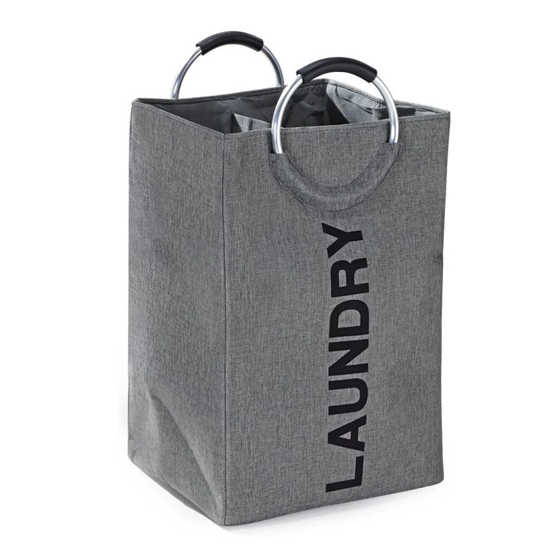 

Durable Linen Laundry Hamper Large Collapsible Washing Storage Basket Clothes Toys Organizer Bag with Handles