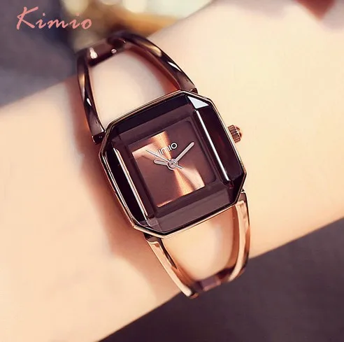 

HK Brand KIMIO Luxury Watches Women Square Watch Stainless Steel Fashion Ladies Bracelet Watches Women Quartz Watch Female Clock