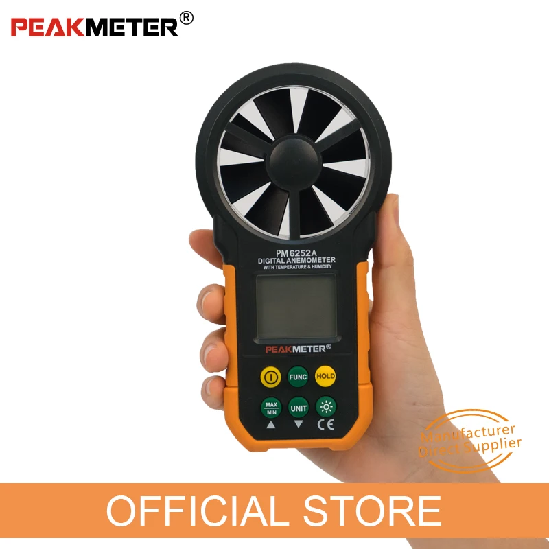 PEAKMETER MS6252A ручной воздушный цифровой анемометр Высокая точность Тестер громкости ветер ускоряющий инструмент