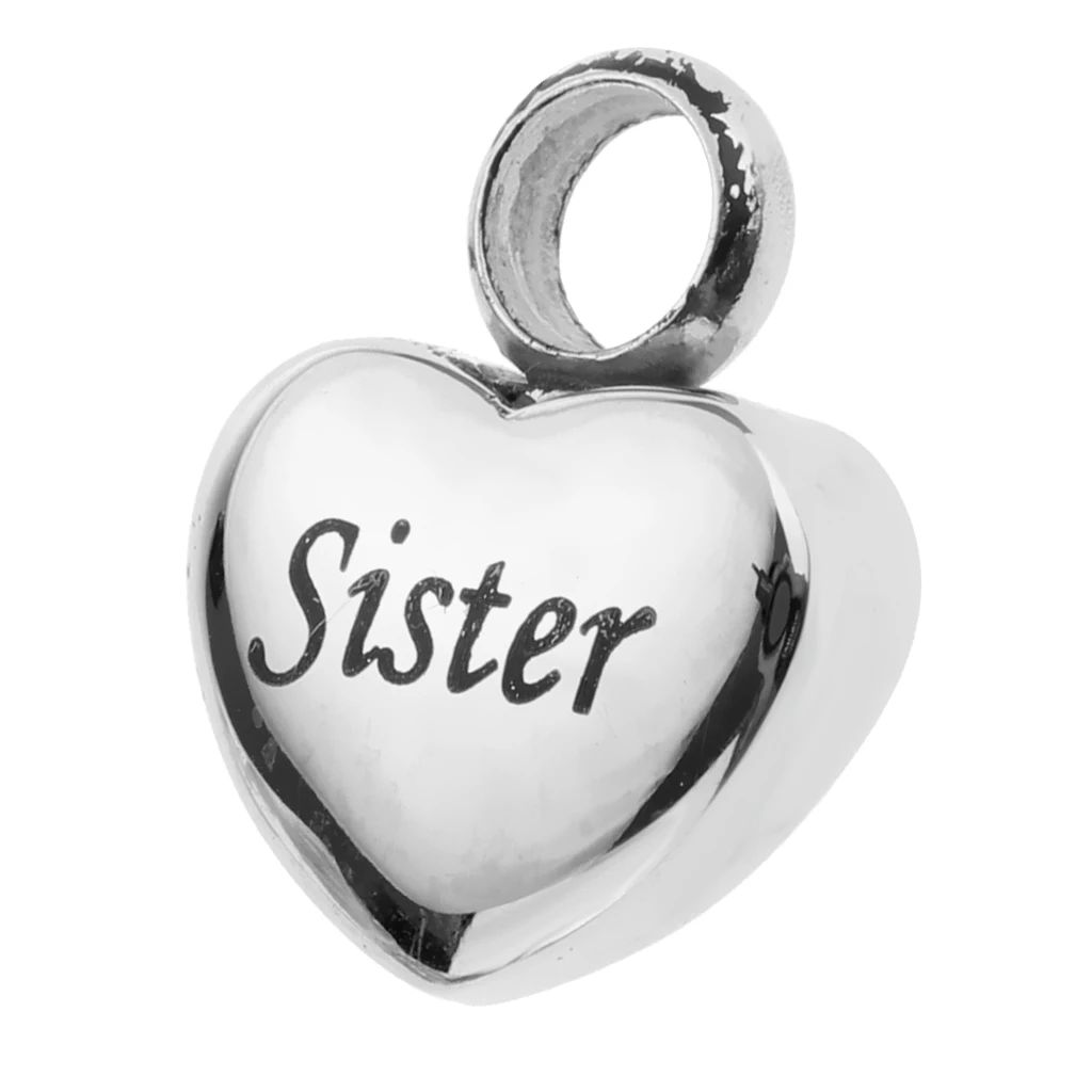 Stainless Steel Love Heart Urn Pendant Memorial Cremation Ash Holder Dad/Mom/Husband/Wife/Brother/Sister