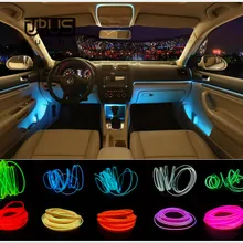 JURUS 5 Metri Auto di Illuminazione Interna A Led Luci Per Auto Flessibile di El Tubo della Fune metallica Linea di Neon 10 di Colore 12 v Inverter Spedizione Gratuita