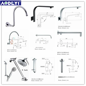 

Brass Chrome Shower Head Arm extension Wall Ceiling Mounted Fixed Pipe, Universal Showering Components