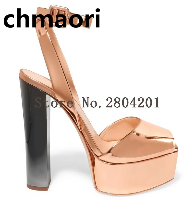 

woman fashion top seling summer wedding Dress shoes square heel sexy Buckle Strap Mixed Colors Super High Sandals