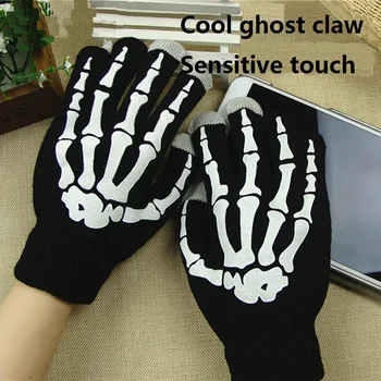 

Winter Touch Screen Gloves Warm Stretch Mittens Imitation Wool Full Finger Guantes Super Cool Ghost Claw Touch Screen Gloves