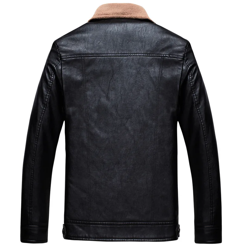 Fashion Winter Warm Jackets Men Windproof Thick Velvet Casual Jackets Men Parka Cargo Coats Streetwear PU Leather Biker Jackets