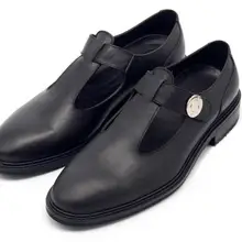 Сандалии в стиле ретро на застежке-липучке; Цвет Черный; высококачественные кожаные босоножки на шнуровке с острым носком и ремешком ручной работы