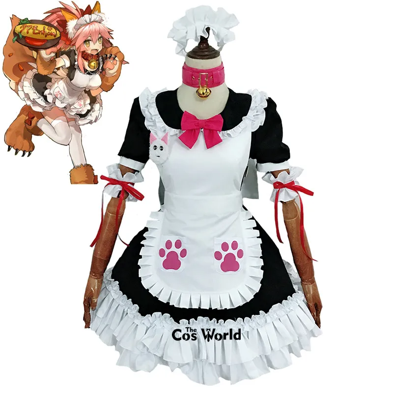 

FGO Fate Grand Order Tamamo no Mae Maid Apron Dress Uniform Outfit Anime Customize Cosplay Costumes