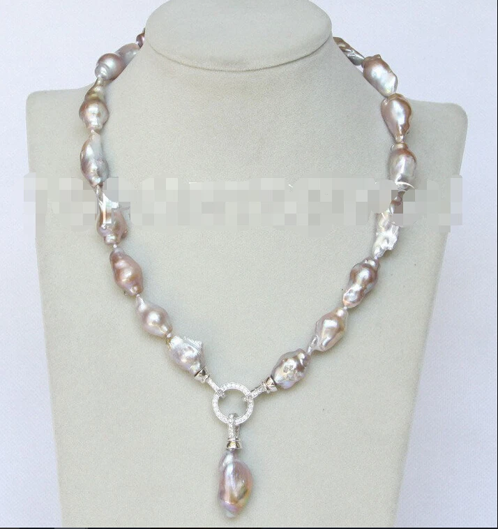 

Free shipping >>>>>AAA stylish Baroque 17" 28mm purple Reborn keshi pearls necklace E2950