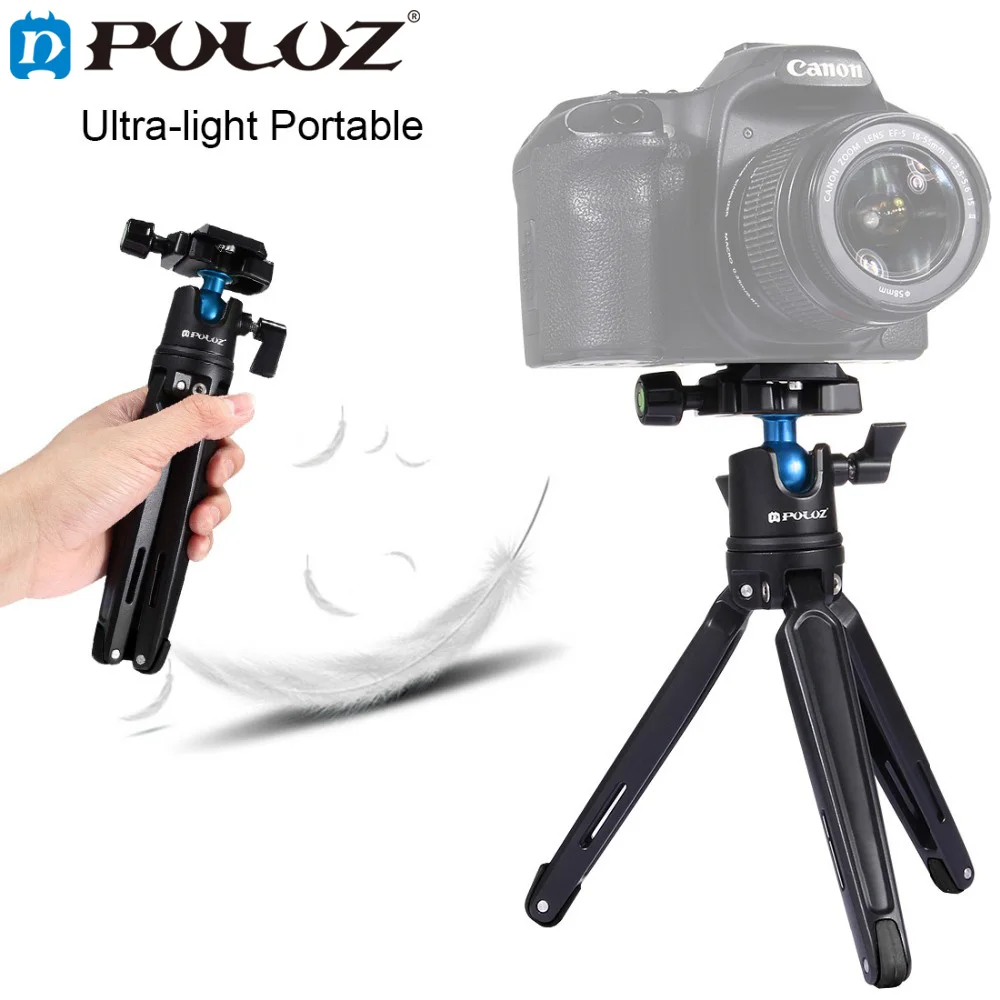 Puluz Pocket Mini Desktop Tripod Mount W/h 360 Degree Ball Head Holder