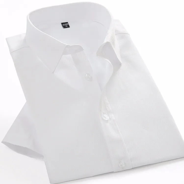 Летняя мужская рубашка с коротким рукавом, приталенная Мужская рубашка, однотонная, с карманами, из кусков, повседневная, для работы, рубашки YN569