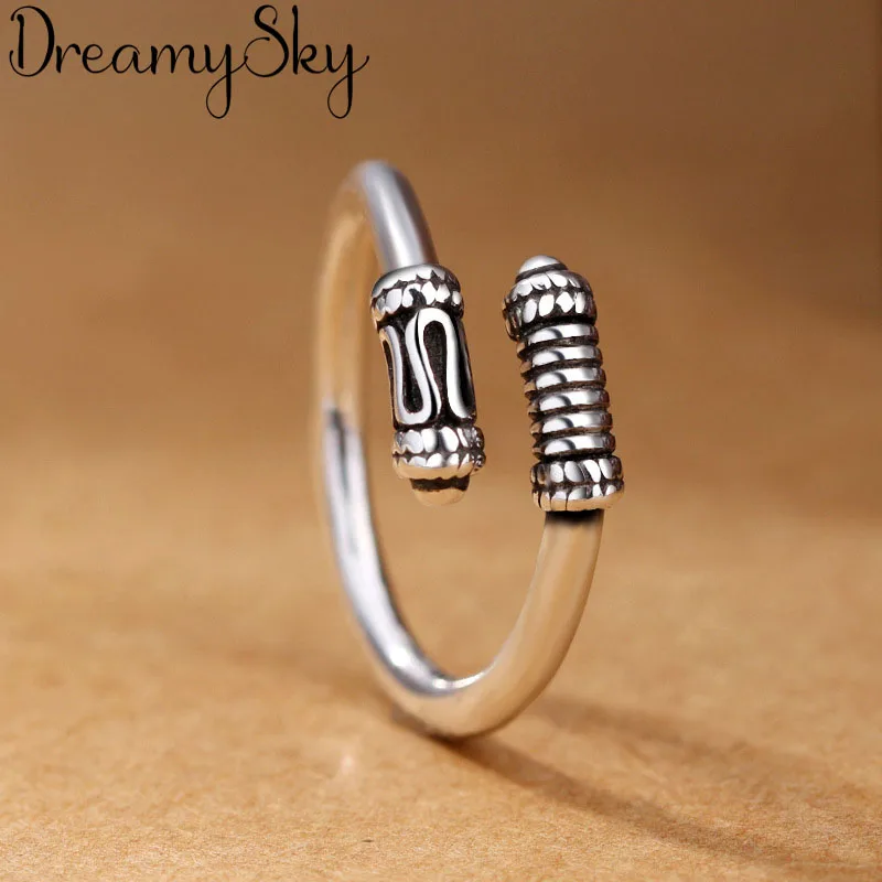 

Bijoux Fashion S925 Silver Punk Rings For Women Christmas Gifts Adjustable Ring Ladies Sterling Silver Jewelry Anillos