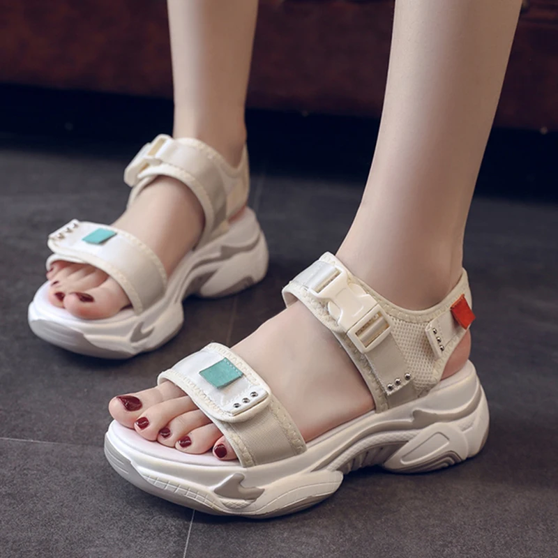 2019 New Fashion Summer Comfort Platform Sandals Women Shoes Femme Wedge Chunky Sandals Casual Sport Sneakers sandalias mujer