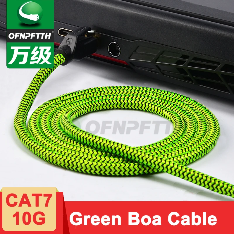 OFNPFTTH GreenBoa CAT7 Patch Cable SFTP 8P8C Gold-Plated Contact 1m, Green 