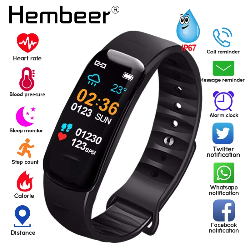 

Health Bracelet Heart Rate Monitor Blood Pressure Measurement Smart Band Fitness Tracker Wristband for iPhone xiaomi pk fitbits