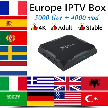 

Europe X96 Max Android 8.1 TV Box 32G/64G Amlogic S905X2 5000+Live King ott IPTV German France Spain Portugal Nordic Set top box