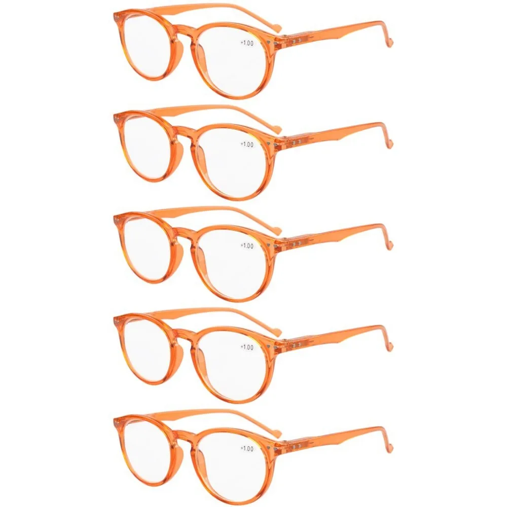 R071 Eyekepper 5-Pack овальные круглые пружинные петли очки для чтения включает в себя солнечные считыватели+ 0,00-+ 4,00