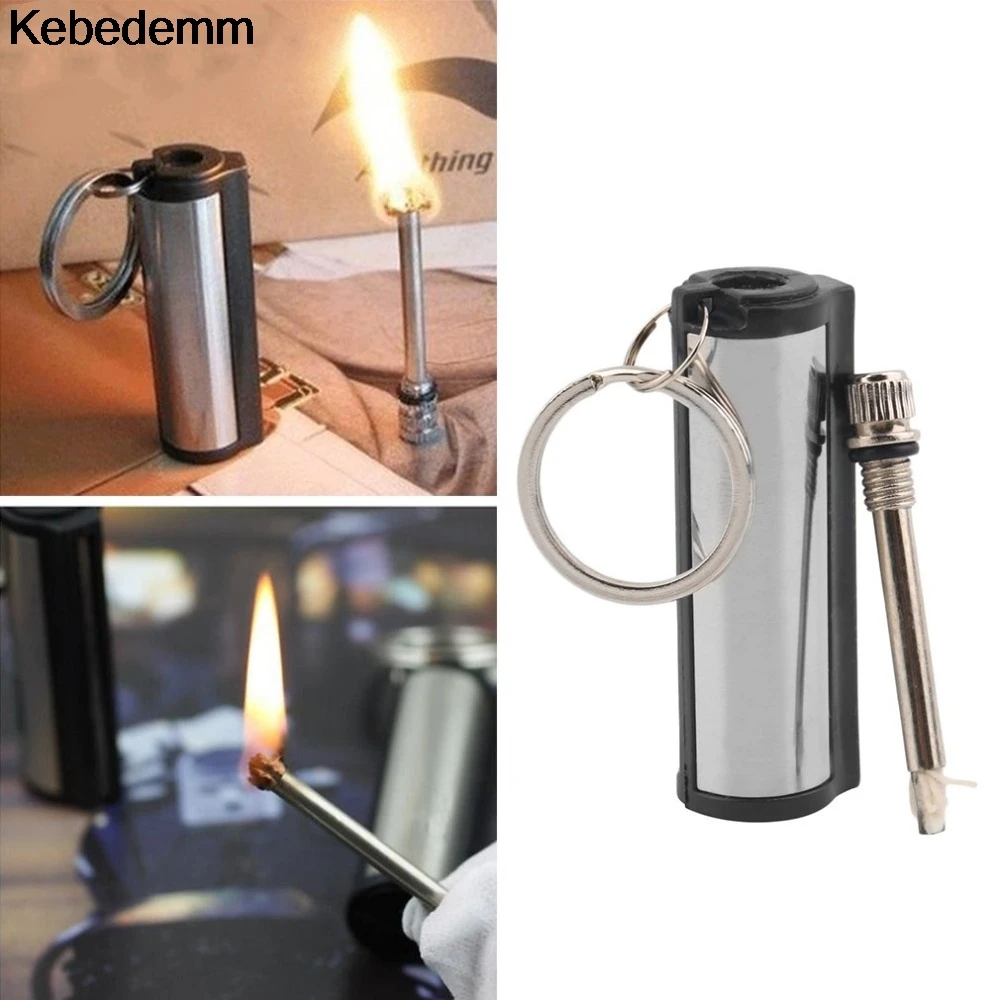 

Kebedemm Hair Emergency Fire Starter Flint Match Lighter Metal Outdoor Camping Hiking Instant Survival Tool Safety Durable Tool