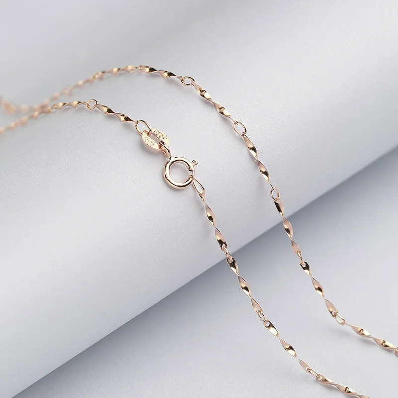 

Gorgeous S925 SILVER Twisted Necklace Chain 0.7mm 16 & 18 Inches Three Colors for Choose Best Gift for Her