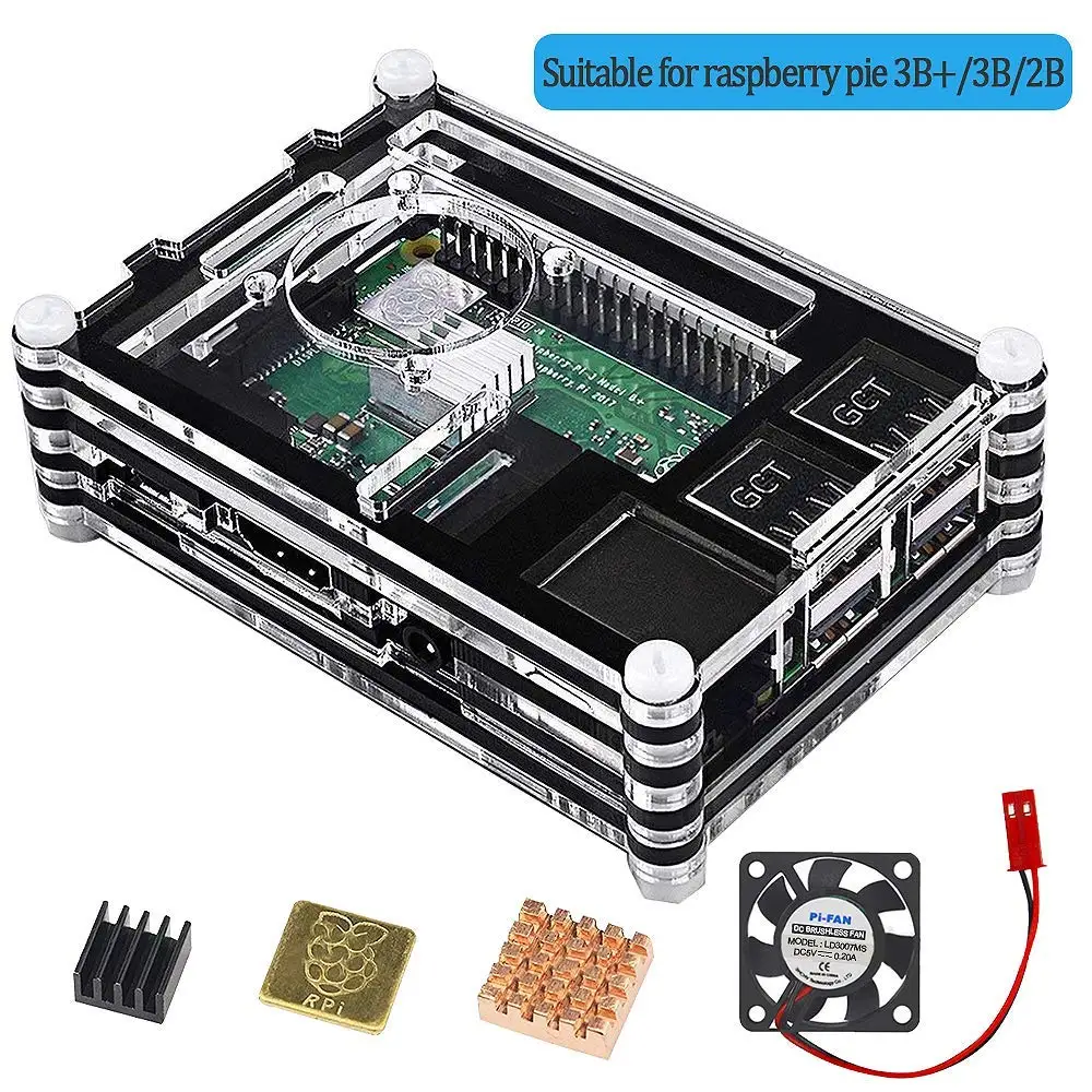 Raspberry Pi 3 Чехол/радиатор/вентилятор/кабель для pi model b чехол радиатор/вентилятор