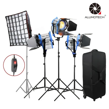 

ALUMOTECH Dimmer Built-in 650WX3+Softbox Fresnel Tungsten Spot Light For Film Camera Video Studio Photography Lamp