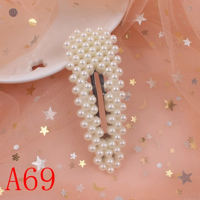 new fashion black gold plated barrettes perles cheveux pour femme barrettes girls hair clips for woman hair clip 1pcs - Цвет: A69