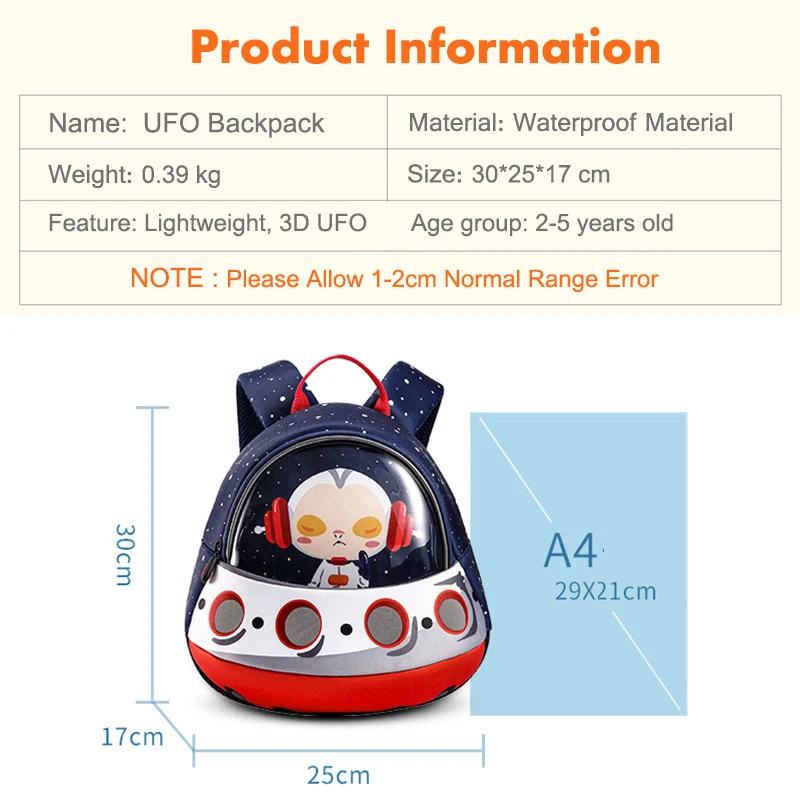 Детский рюкзак для малышей с объемным рисунком ракеты и космоса, сумки для дошкольников, детские школьные рюкзаки для детского сада, детские сумки НЛО, Mochila