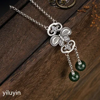 

KJJEAXCMY Fine jewelry S990, peony, peony flower, safety buckle, tassel, pure silver, antique national style sw