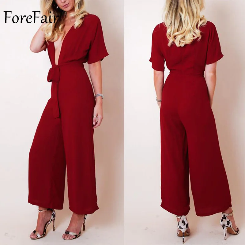 Forefair Boot Cut летний сексуальный комбинезон с высокой талией туника тонкие длинные