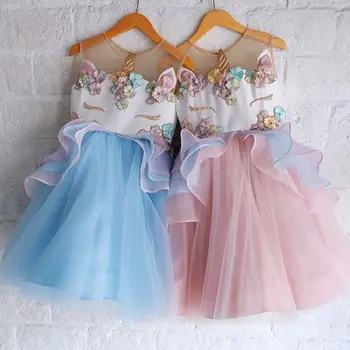 

Pudcoco Chiffon Baby Girls Unicorn Princess Dress Toddler Wedding Party Formal Lace Ball Gown Dress 2018 New For 0-6Y