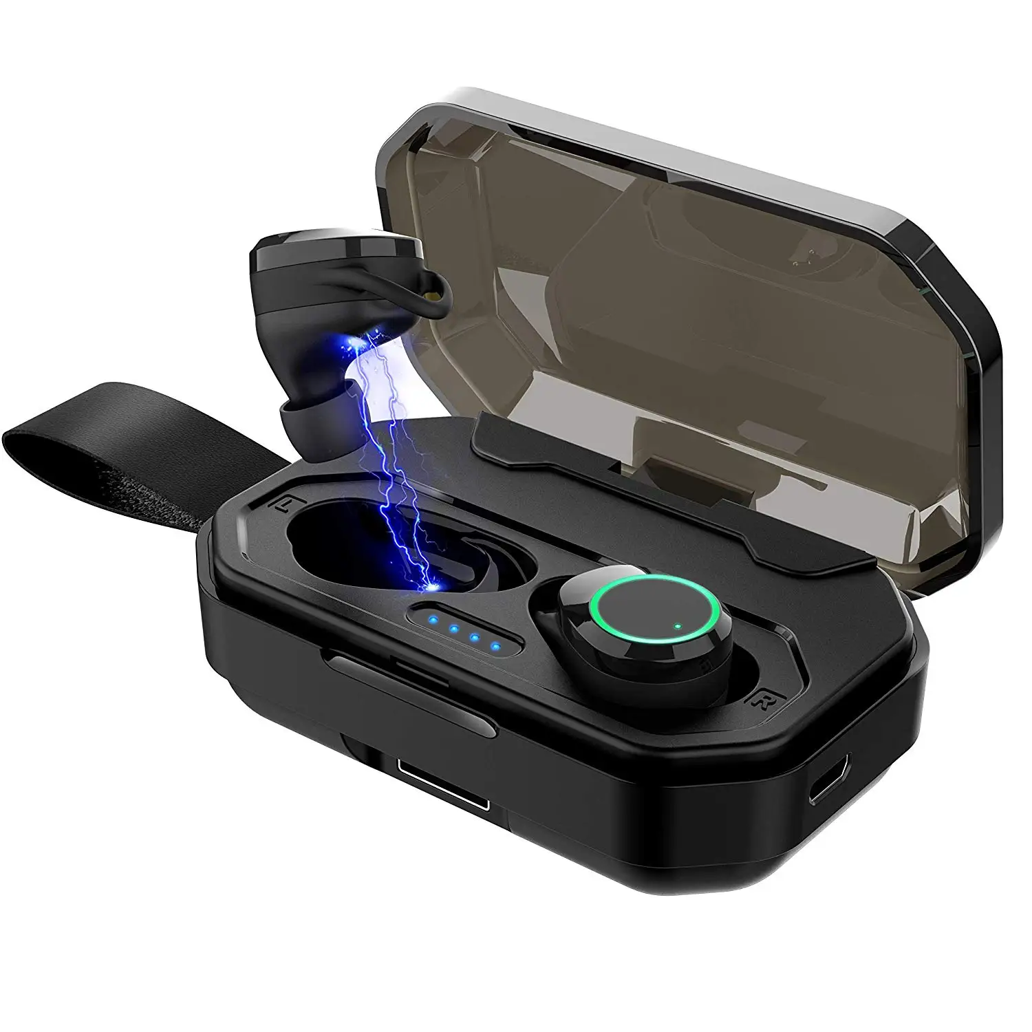 

K35D Bluetooth 5.0 Headphones IPX7 Waterproof Bluetooth Earphone HD Sound Quality Calls with 3000Mah Charging Case for iPhone