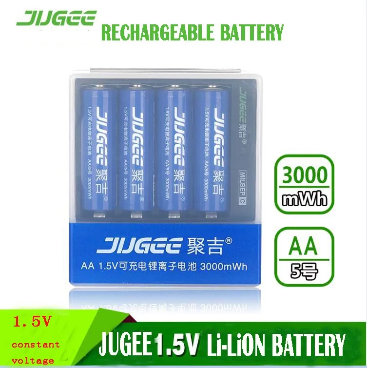 

4 pcs 1.5 v 3000mWh AA Li - polymer Li - ion lithium polymer rechargeable batterie+ 4 slot Usb charger