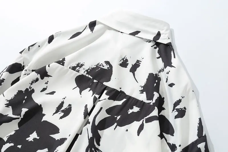 Flower Printed Long Sleeve Shirts 8