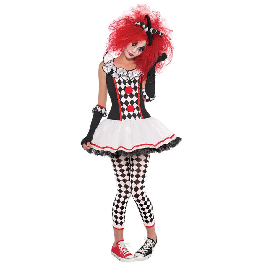 Cosplay&ware Harley Quinn Honey Costume Teens Joker Clown Circus Jester Halloween Cosplay Fancy Dress -Outlet Maid Outfit Store
