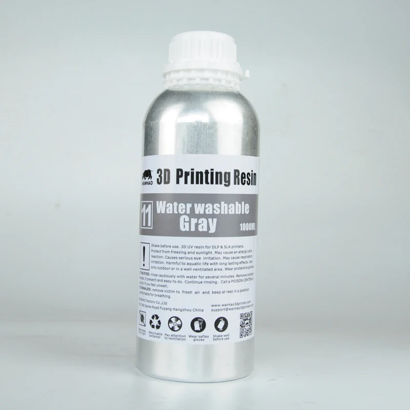 Цена WANHAO вода моющаяся резина для D7 D7PLUS D8 3d принтер 1 литр упаковка Высокое качество серый белый прозрачный