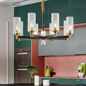 

Modern Chandeliers Lighting For Dining Room Glass And Pure Copper Heracleum Chandelier Lighting