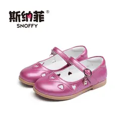 Snoffy полые сердца обувь для детей для платье для девочек Сандалии для девочек Пояса из натуральной кожи Детская Вечеринка обуви 2017 Весна