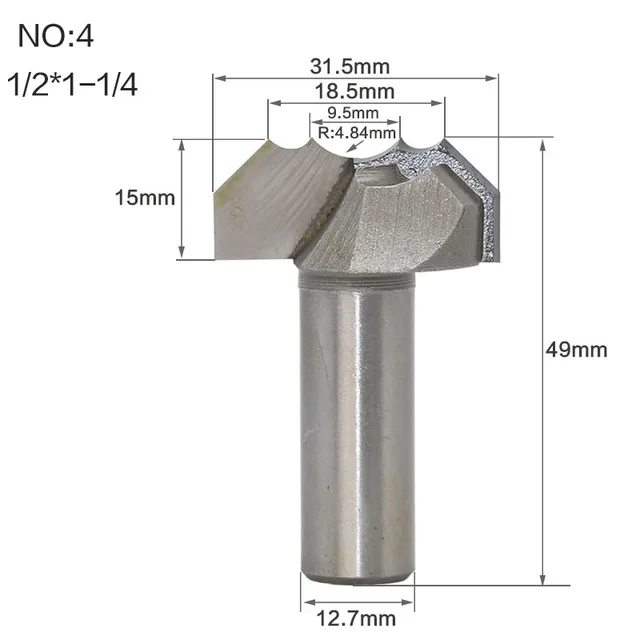Cutting Edge Length : NO1 8mm Shank Professional Grade Double Arc Dragon Ball Bit, Jiaqi-milling Round Over Router Bits for Woodworking Engraving Cutter 