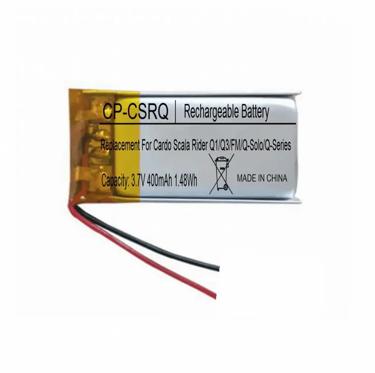 400mAh 1.48Wh аккумуляторная батарея для Cardo Scala Rider Q1/Q3 и Cardo Scala Rider Q-Solo/FM