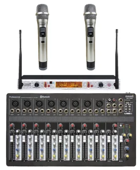 

STARAUDIO 10 Channel USB Bluetooth Mixer with 2CH UHF Wireless IR PLL Handheld Mic SMX-1000B